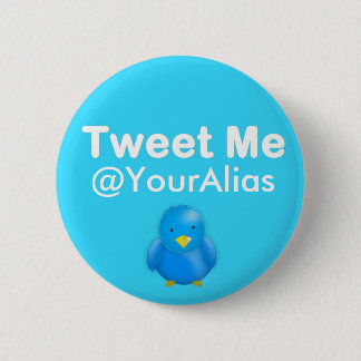 Twitter-Button: Tweet me @YourAlias Ronde Button 5,7 Cm