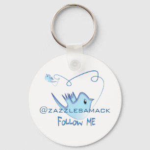 Twitter-cadeautjes met je gebruikersnaam volg me B Sleutelhanger