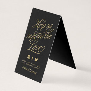 Twitter- en gouden speciale hashtag voor het huwel kaart