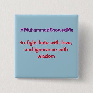 Twitter Hashtag Storm Muhammad liet me zien Vierkante Button 5,1 Cm