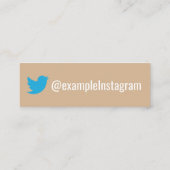 Twitter over gepersonaliseerd "getextureerd papier mini visitekaartje (Achterkant)