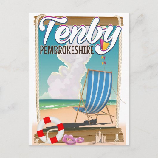 Twitter-reisposter voor het strand van Pembrokeshi Briefkaart (Voorkant)