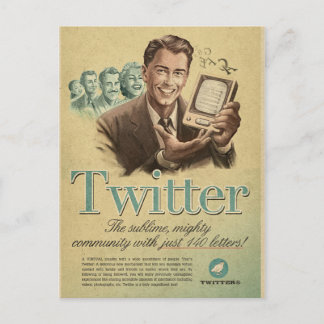 Twitter Social Media en stuur mijn liefde terug Briefkaart