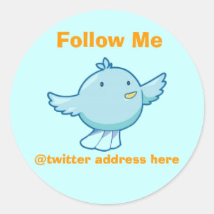 Twitter-sticker aanpassen ronde sticker