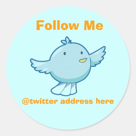 Twitter-Sticker aanpassen Ronde Sticker (Voorkant)