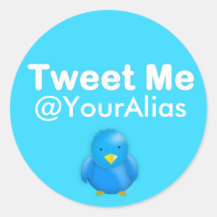 Twitter Sticker: Tweet me @YourAlias Ronde Sticker