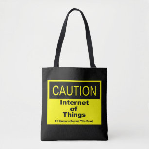 Twitter van dingen IoT waarschuwingsteken Draagtas