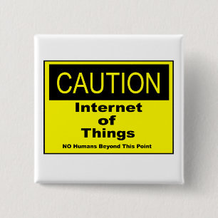 Twitter van dingen IoT waarschuwingsteken Vierkante Button 5,1 Cm