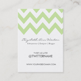 Twitter Visitekaartjes Green Tea Chevron-Portret
