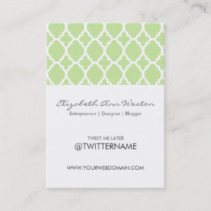 Twitter Visitekaartjes Green Tea Moroccan Tile