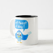 Twitter-vogel Tweekleurige Koffiemok (Voorkant links)
