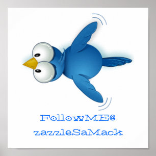 Twitter volg me op je gebruikersnaam poster