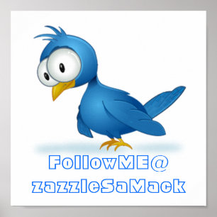 Twitter volg me op je gebruikersnaam poster