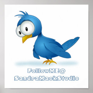 Twitter volg me op je gebruikersnaam poster