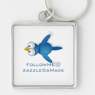Twitter volg me op je gebruikersnaam sleutelhanger