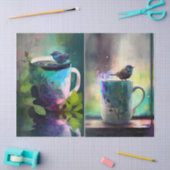 Twitters en thee, namiddag vogels tissuepapier (Craft)