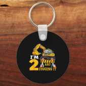 Two 2yr 2th Birthday Construction Boy 2 Years Old Sleutelhanger (Voorkant)