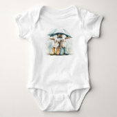 Two Adorable Baby Goats on a Rainy Day Romper (Voorkant)