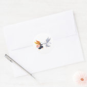 Two Angel with large sword with open wings Ronde Sticker (Envelop)