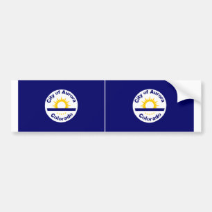 TWO Aurora, Colorado Flag Bumpersticker