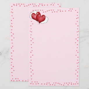 Two Balloon Hearts Valentijn Love Briefpapier
