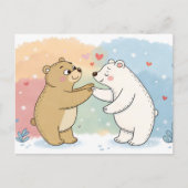 Two Bears One Heart Briefkaart (Voorkant)