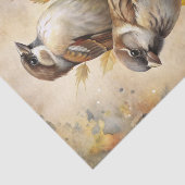 Two Beautiful Birds with Autumn or Fall Leaves Tissuepapier (Detail)