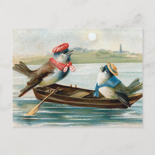 Two Birds in a Boat Briefkaart