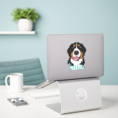 Two Blue Eyed Bernese Mountain Dog Sticker (Laptop op bureau)