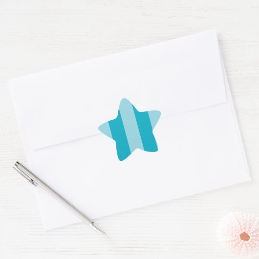 Two Blue Hues Striped Ster Sticker (Envelop)