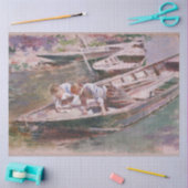 Two Boys in a Boat (door Theodore Robinson) Tissuepapier (Craft)
