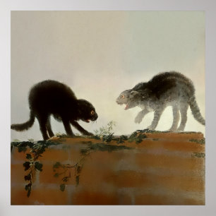 "Two Cats Fighting" door Francisco Goya Poster