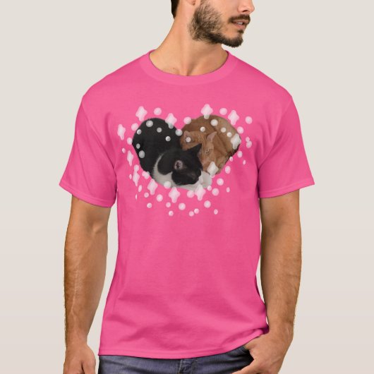 Two Cats Making Heart T-shirt (Voorkant)