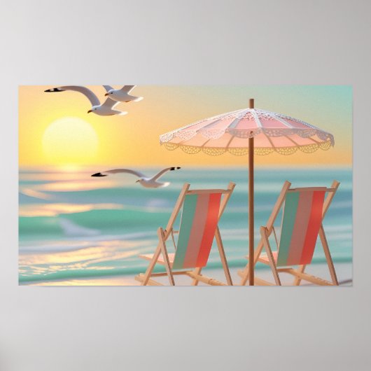 "Two Chairs By The Sea" Poster (Voorkant)