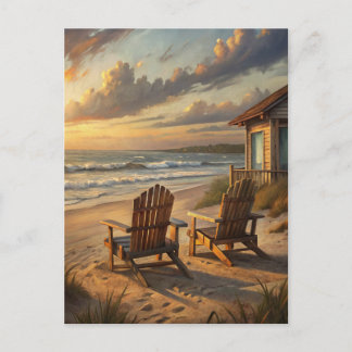 Two Chairs on a Beach Briefkaart