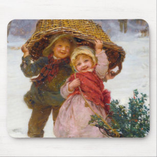 Two children in the snow by Frederick Morgan Muismat