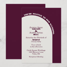 Two Color Cloud Dancer White and Burgundy Arch 