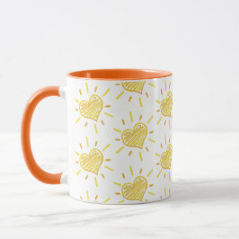 Two-colour coffee mug with hearts design. magische mok