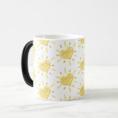 Two-colour coffee mug with hearts design. magische mok (Voorkant links)