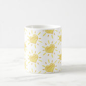 Two-colour coffee mug with hearts design. magische mok (Center)