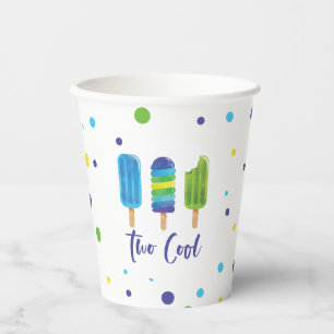 Two Cool 2de verjaardag blauw groen Papieren Bekers