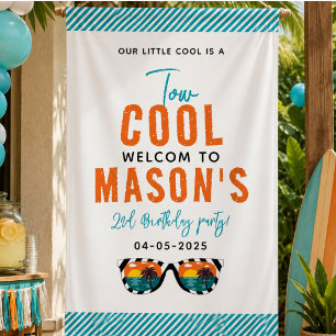 Two Cool Boy 2de verjaardagsfeestje Spandoek