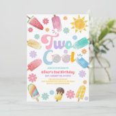 Two Cool Ice Cream Birthday Invitation (Debout devant)