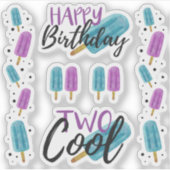 TWO COOL Kind's 2nd Birthday Ice Pop Scrapbook Pag Sticker (Voorkant)