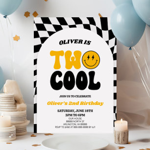 Two Cool Retro Arch Eerste 2e Verjaardagsfeest Kaart