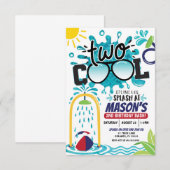 Two Cool Splash Party Birthday Invitation (Devant / Derrière)