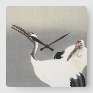 Two Cranes, 1900-1930 by Ohara Koson Vierkante Klok