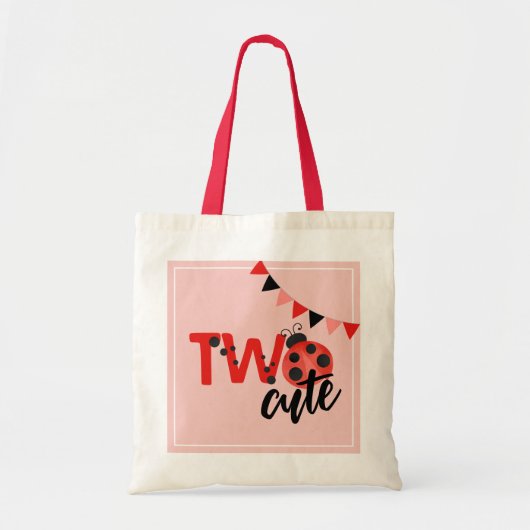 "Two Cute" Ladybug 2nd Birthday Tote Bag (Devant)