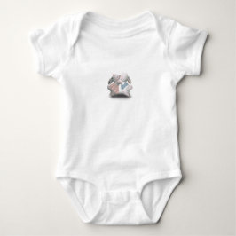 Two Cute Rabbits Illustration Sweet Baby Animals Romper