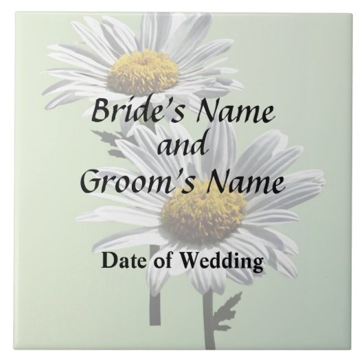 Two Daisies in Sunshine Wedding Products Tegeltje (Voorkant)